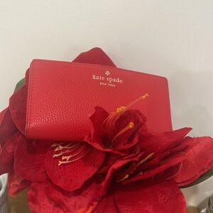 Kate Spade Red Wallet with Leather Finish